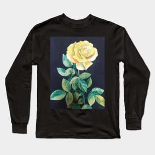 Yellow Rose watercolour painting Long Sleeve T-Shirt